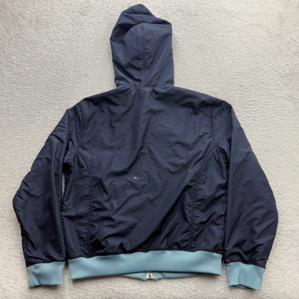 Vintage Nike 90s Womens Full Zip Fleece Lined Hooded Jacket Navy Blue Small - Picture 9 of 11